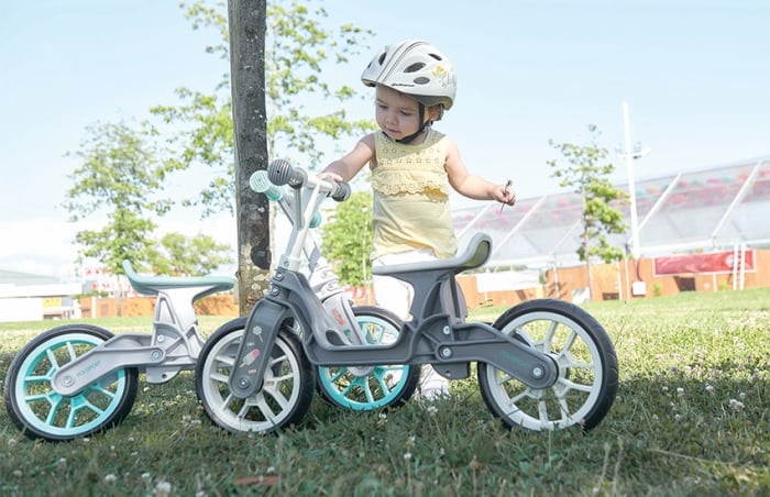 Bicicleta Copii Polisport Bb Gri/Crem 12 Inch, fara pedale, ergonomica, abtibilde 2